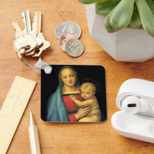 Madonna And Child, Madonna del Granduca by Raphael Keychain