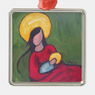 Madonna and Child Metal Ornament