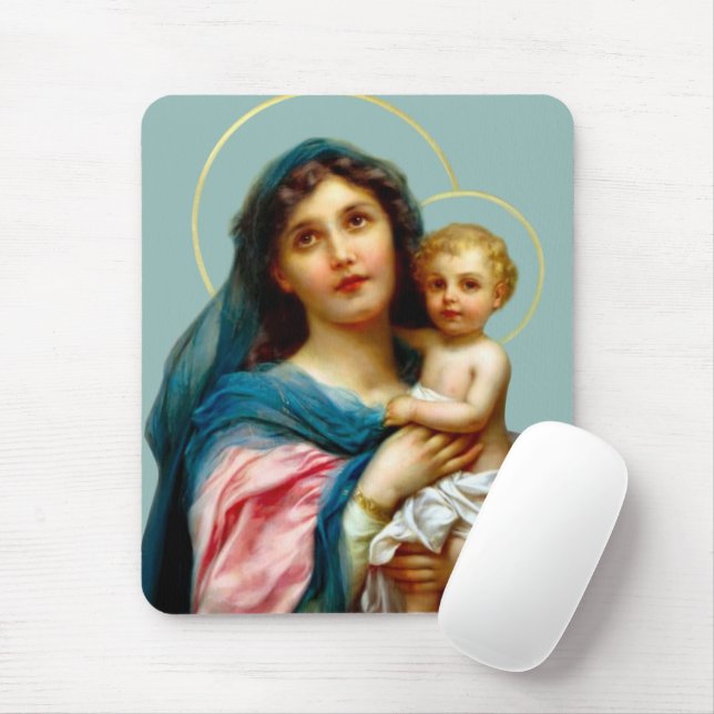Madonna And Child Mouse Pad (With Mouse)