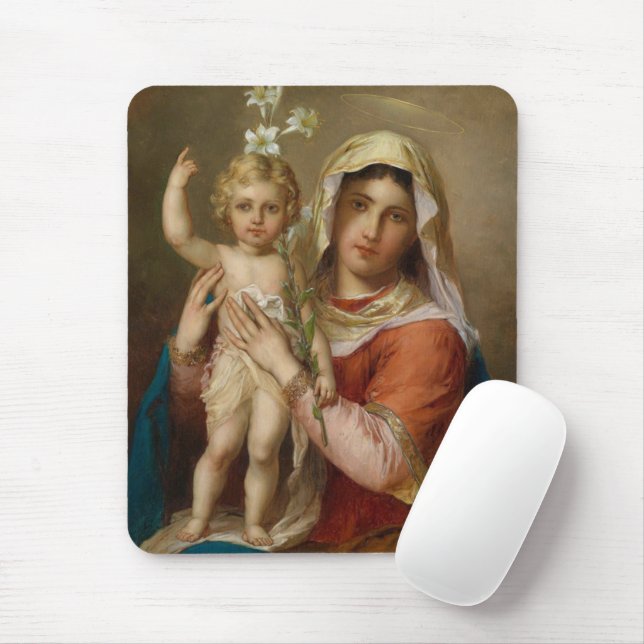 Madonna And Child Mouse Pad (With Mouse)