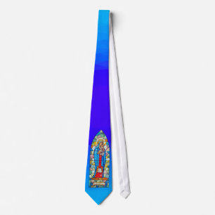 Madonna and Child Nativity Stained Glass Style Tie