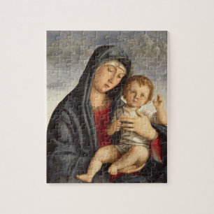 Madonna and Child (oil on panel) 2 Jigsaw Puzzle