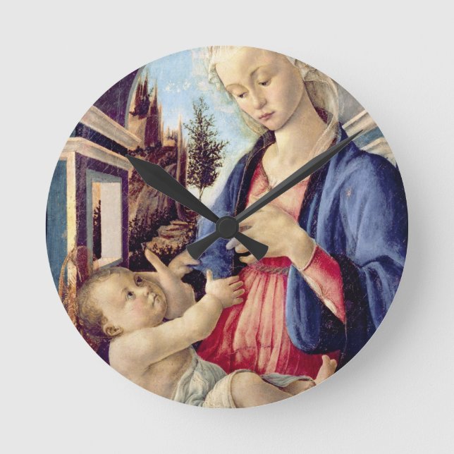 Madonna and Child (panel) 2 Round Clock (Front)