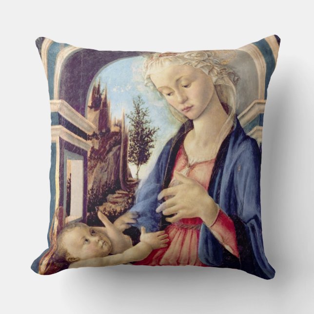 Madonna and Child (panel) 2 Throw Pillow (Front)