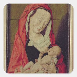 Madonna and Child (panel) Square Sticker