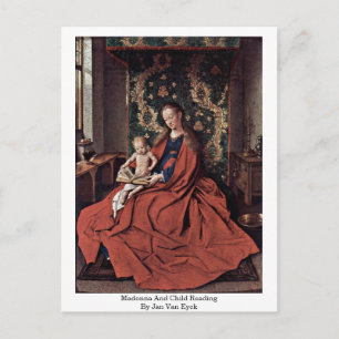 Madonna And Child Reading By Jan Van Eyck Postcard