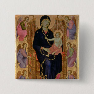 Madonna and Child (Rucellai Madonna) 1285 (tempera 2 Inch Square Button