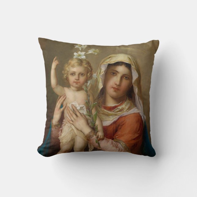 Madonna and Child Throw Pillow (Front)