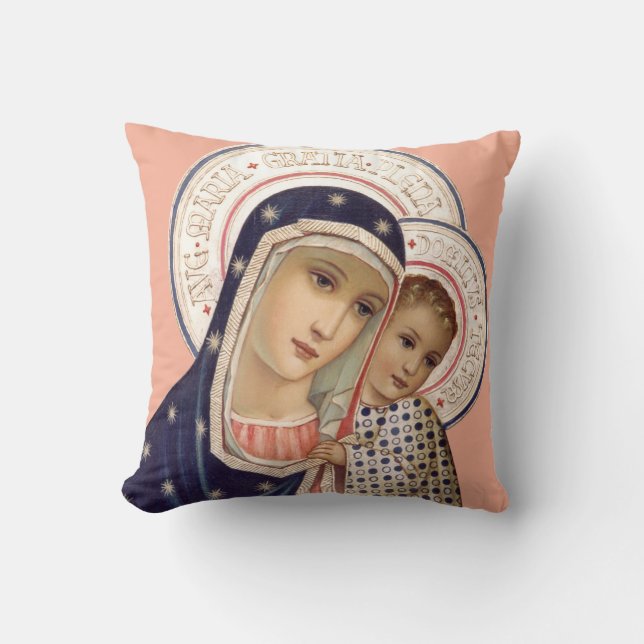 Madonna and Child Throw Pillow (Front)