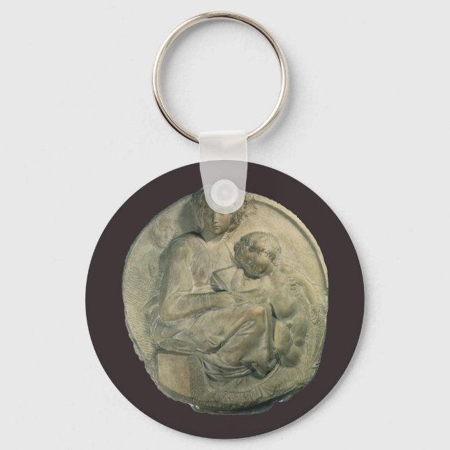 Madonna and Child, Tondo Pitti by Michelangelo Keychain (Front)