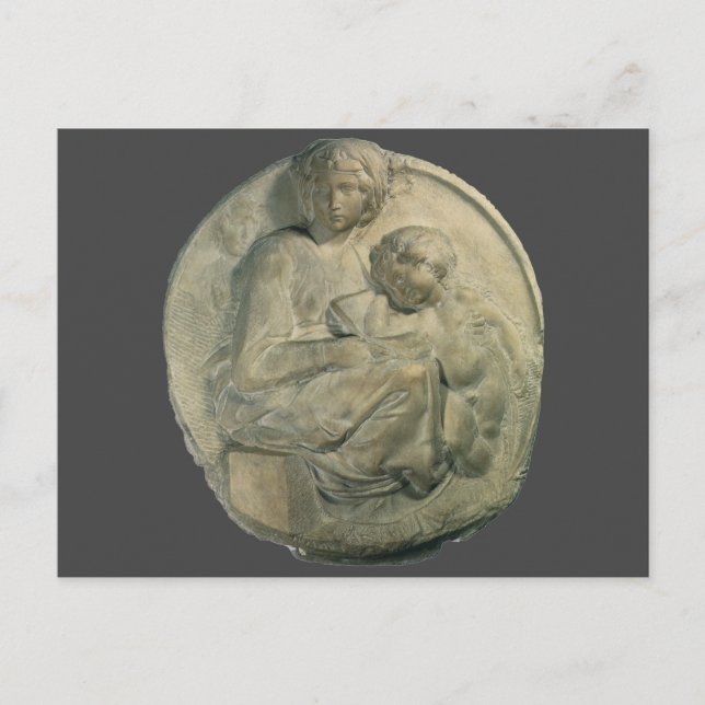 Madonna and Child, Tondo Pitti by Michelangelo Postcard (Front)