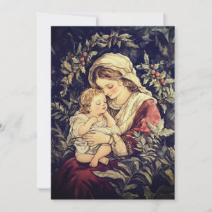 Madonna and Child Vintage Christmas Card