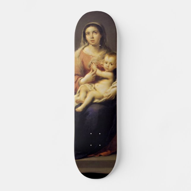 Madonna and Child - Virgin Mary - Murillo Skateboard (Front)