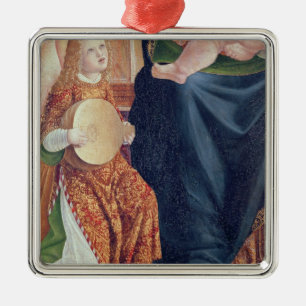 Madonna and Child with Angel Musicians Metal Ornament