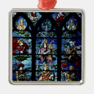 Madonna and Child with angels and portraits reflec Metal Ornament