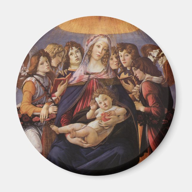 Madonna and Child with Angels by Sandro Botticelli Magnet (Front)