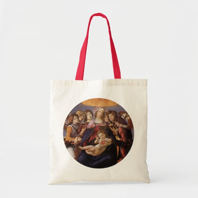 Madonna and Child with Angels by Sandro Botticelli Tote Bag (Front)
