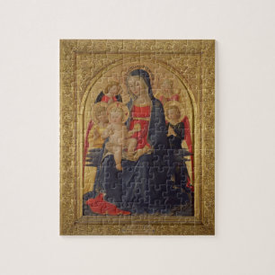Madonna and Child with Angels, c.1467 (oil on pane Jigsaw Puzzle