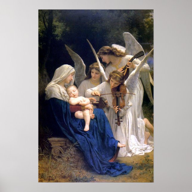 Madonna and Child with angels poster (Front)