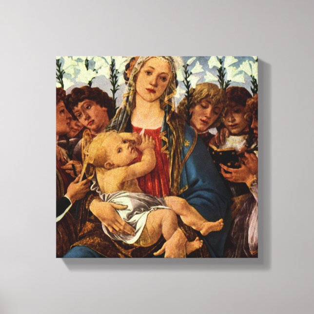 Madonna and Child with Eight Angels by Botticelli Canvas Print (Front)