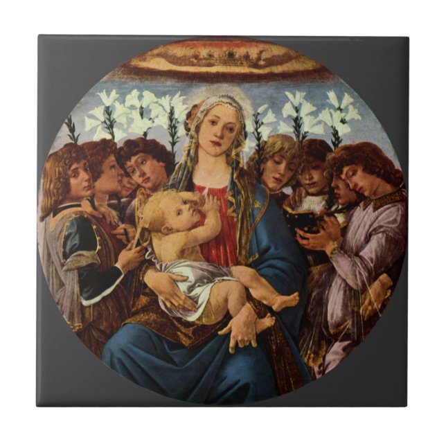 Madonna and Child with Eight Angels by Botticelli Tile (Front)