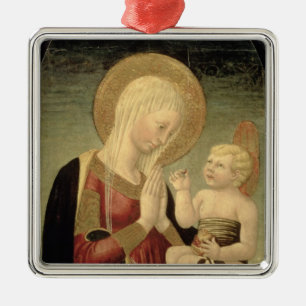 Madonna and Child with Pomegranate Metal Ornament