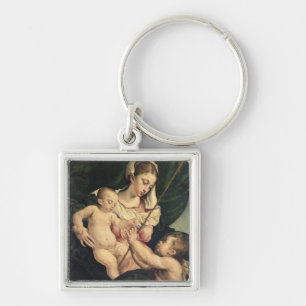 Madonna and Child with Saint John, c.1570 (oil on Keychain