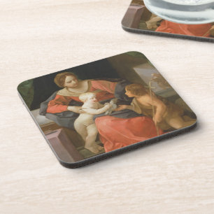 Madonna and Child with Saint John the Baptist Coaster