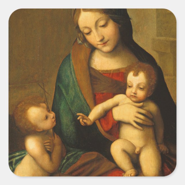 Madonna and Child with Saints Square Sticker (Front)