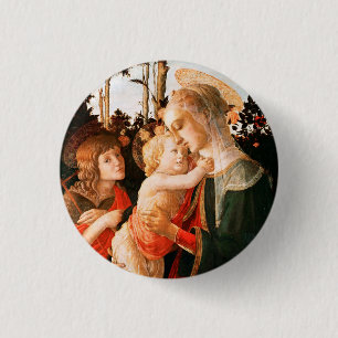 Madonna and Child with St. John the Baptist 1 Inch Round Button