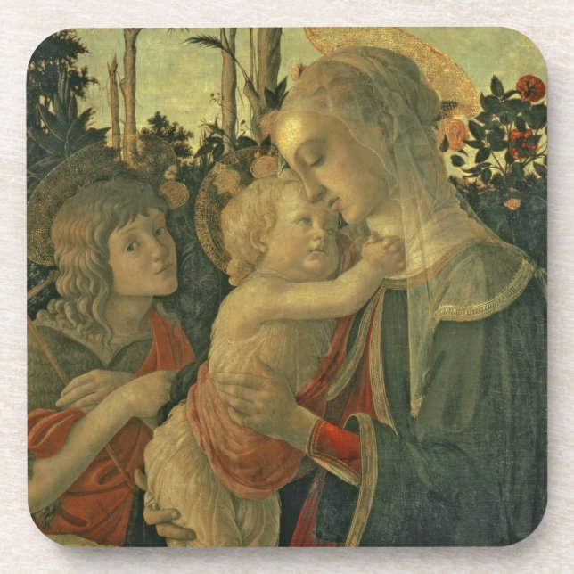 Madonna and Child with St. John the Baptist (oil o Coaster (Front)