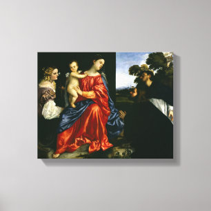 Madonna and Child with Sts Catherine and Dominic Canvas Print