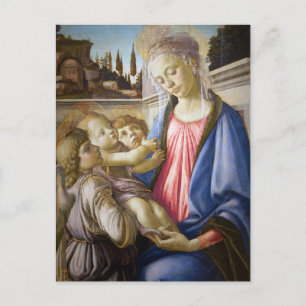 Madonna and Child with Two Angels by Botticelli    Postcard