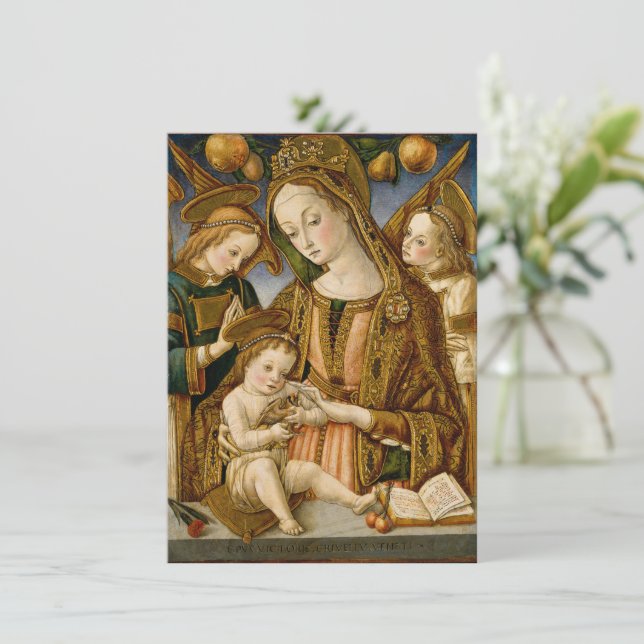 Madonna and Child with Two Angels  Card (Standing Front)