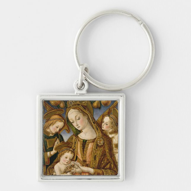 Madonna and Child with Two Angels Keychain (Front)