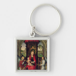 Madonna and Child with two Angels Keychain