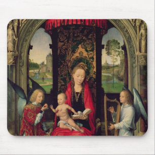 Madonna and Child with two Angels Mouse Pad