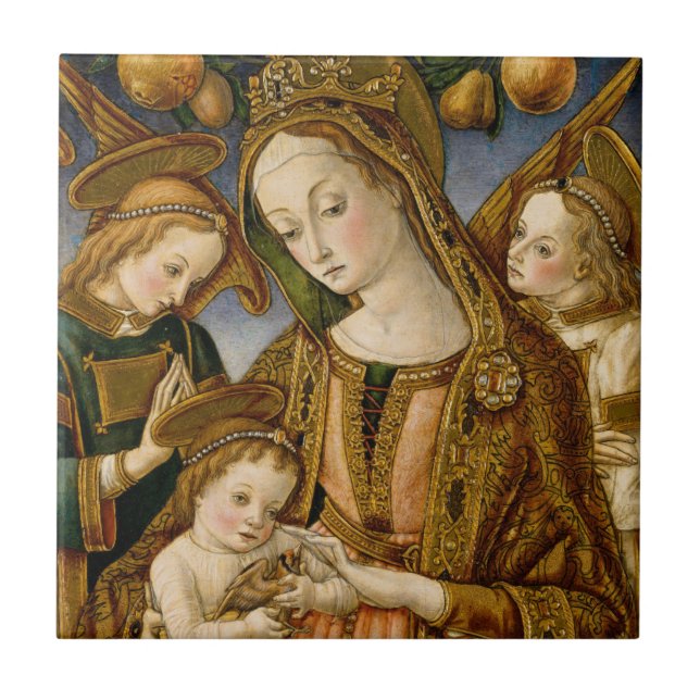 Madonna and Child with Two Angels Tile (Front)