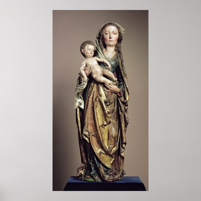Madonna and Child, Wooden Sculpture Poster (Front)