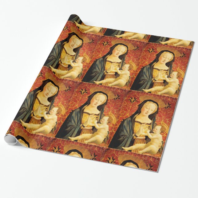 MADONNA AND CHILD WRAPPING PAPER (Unrolled)