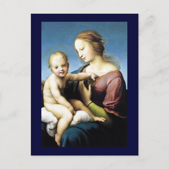 Madonna and Christ Child Sitting Outside Postcard (Front)