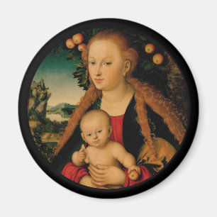 Madonna and Christ Child Under Apple Tree Magnet