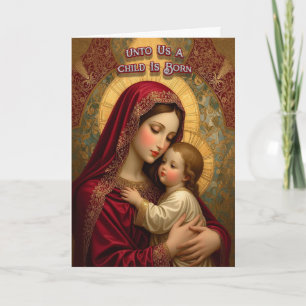 Madonna and Jesus folded Christmas Card