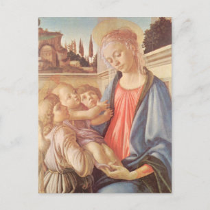 Madonna and two angels by Botticelli Postcard