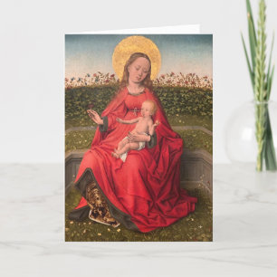 Madonna avec carte de Noël enfant