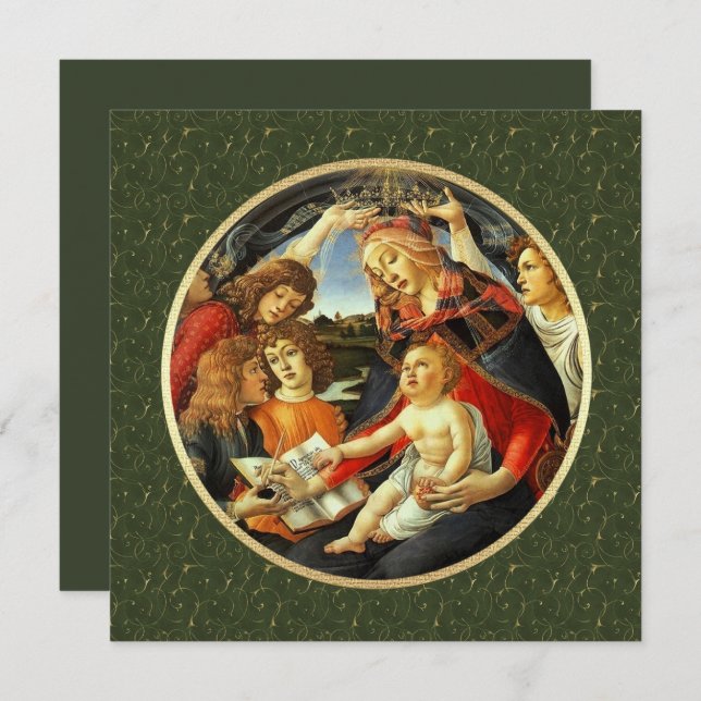 Madonna by Botticelli. Religious Christmas Cards (Front/Back)