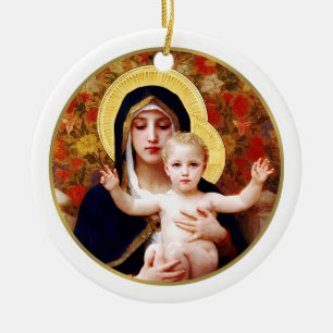 Madonna by W. Bouguereau. Christmas Gift Ornament