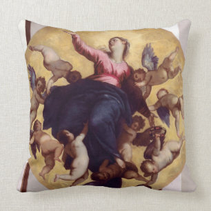 Madonna Carried by Angels (ceiling fresco) Throw Pillow