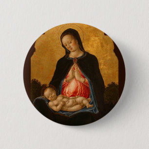 Madonna & Child art button