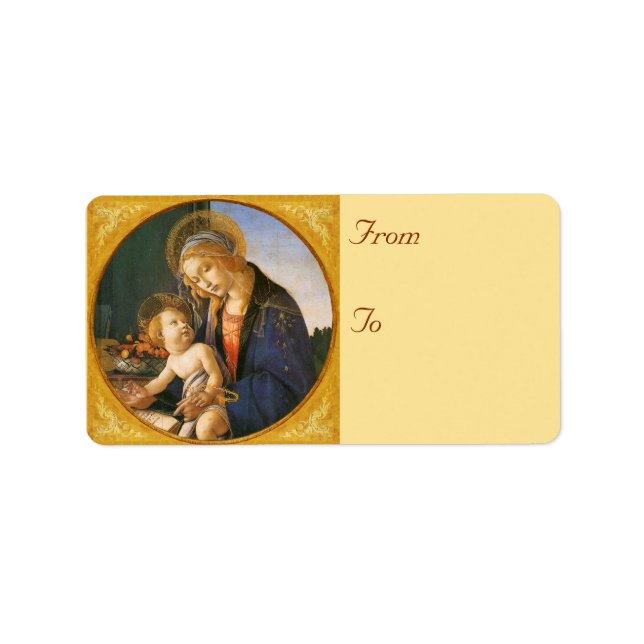 Madonna & Child Christmas Address Labels (Front)